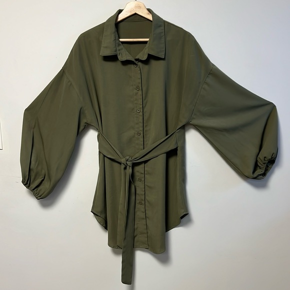 SHEIN Tops - SHEIN Long blouse olive green sz xl